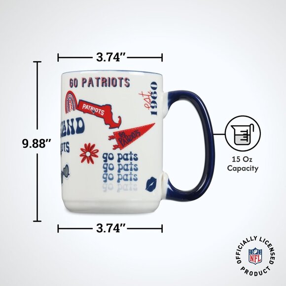 NIB Officially Licensed NFL - New England Patriots 15oz Team Spirit Mug - Picture 3 of 5